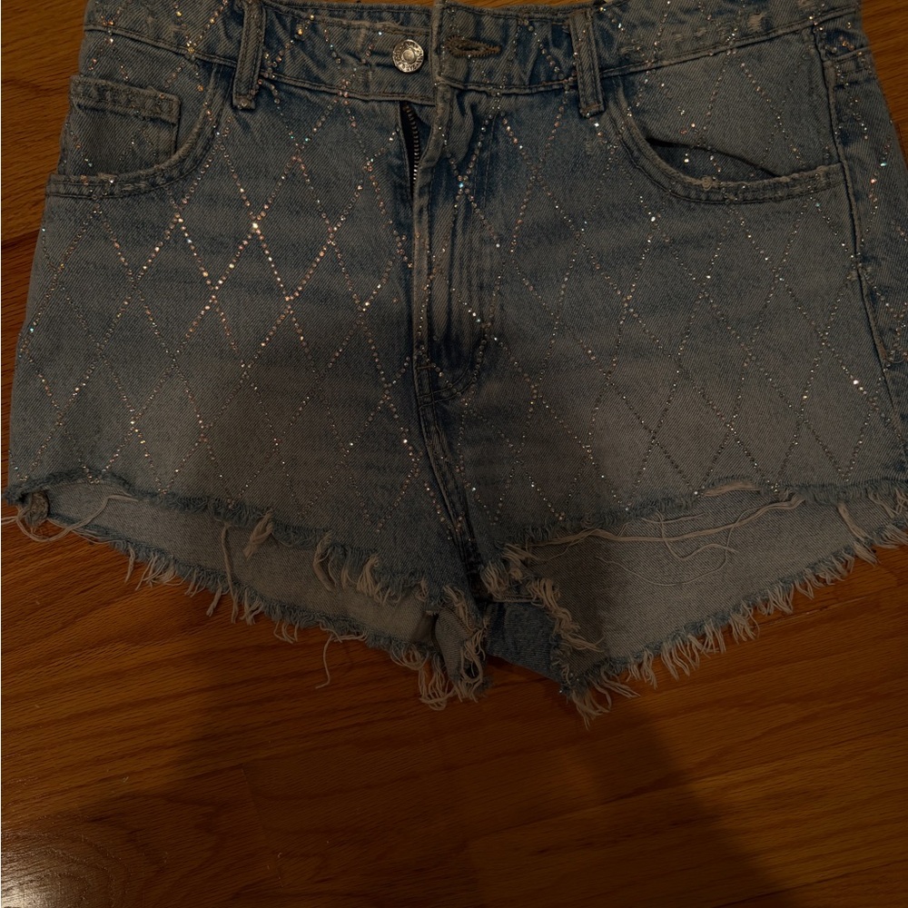 Zara Sparkling Blue Jean Shorts